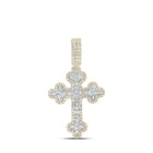 10kt Yellow Gold Baguette and Round Diamond Cross Pendant - 2 Ct.t.w. Top view from the 10Kt Yellow Gold Mens Baguette Diamond Cross Charm Pendant 2 Cttwpin216313 collection by Splendid Jewellery