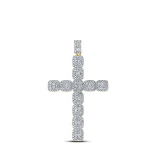 Load image into Gallery viewer, 10kt Yellow Gold Baguette and Round Diamond Cross Pendant - 3-1/3 Cttw Top view from the 10Kt Yellow Gold Mens Baguette Diamond Cross Charm Pendant 3 3 8 Cttwpin215739 collection by Splendid Jewellery