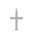 10kt Yellow Gold Baguette and Round Diamond Cross Pendant - 3-1/3 Cttw Top view from the 10Kt Yellow Gold Mens Baguette Diamond Cross Charm Pendant 3 3 8 Cttwpin215739 collection by Splendid Jewellery