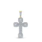 10kt Yellow Gold Baguette and Round Diamond Cross Pendant - 3 Cttw Top view from the 10Kt Yellow Gold Mens Baguette Diamond Cross Charm Pendant 3 Cttwpin215267 collection by Splendid Jewellery