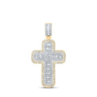 10kt Yellow Gold Baguette and Round Diamond Cross Pendant - 3/4 Ct.t.w. Top view from the 10Kt Yellow Gold Mens Baguette Diamond Cross Charm Pendant 3 4 Cttwpin217529 collection by Splendid Jewellery