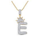 10kt Yellow Gold Men's Baguette Diamond Crown E Letter Charm Pendant - 3/4 Cttw | Splendid Jewellery Top view from the 10Kt Yellow Gold Mens Baguette Diamond Crown E Letter Charm Pendant 3 4 Cttwpin284888 collection by Splendid Jewellery