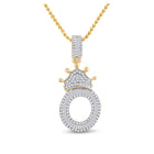 10kt Yellow Gold Men's Baguette Diamond Crown O Letter Charm Pendant - 3/4 Cttw Top view from the 10Kt Yellow Gold Mens Baguette Diamond Crown O Letter Charm Pendant 3 4 Cttwpin284818 collection by Splendid Jewellery