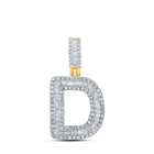 10kt Yellow Gold Baguette Diamond D Initial Pendant - 1/2 Cttw product  Top View from Splendid Jewellery