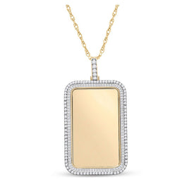 10kt Yellow Gold Men's Baguette Diamond Dog Tag Pendant - 2 Cttw | Splendid Jewellery Top view from the 10Kt Yellow Gold Mens Baguette Diamond Dog Tag Picture Memory Pendant 2 Cttwpin284517 collection by Splendid Jewellery
