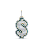 10kt Yellow Gold Men's Baguette Diamond Dollar Sign Charm Pendant - 3-5/8 Cttw - Splendid Jewellery Top view from the 10Kt Yellow Gold Mens Baguette Diamond Dollar Sign Charm Pendant 3 5 8 Cttwpin210597 collection by Splendid Jewellery