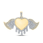 10kt Yellow Gold Men's Baguette Diamond Heart Charm Pendant - Dripping Memory of Love - 2-1/2 Cttw Top view from the 10Kt Yellow Gold Mens Baguette Diamond Dripping Memory Heart Charm Pendant 2 1 2 Cttwpin289441 collection by Splendid Jewellery