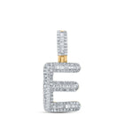 10kt Yellow Gold Men's Baguette Diamond E Initial Pendant - 1/2 Cttw product  Top View from Splendid Jewellery
