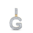 10kt Yellow Gold Men's Baguette Diamond G Initial Pendant 1/2 Cttw | Splendid Jewellery product  Top View from Splendid Jewellery