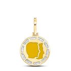 10kt Yellow Gold Baguette and Round Diamond Gemini Sign Charm Pendant for Men - 1/2 Cttw Side view from the 10Kt Yellow Gold Mens Baguette Diamond Gemini Sign Charm Pendant 1 2 Cttwpin289112 collection by Splendid Jewellery