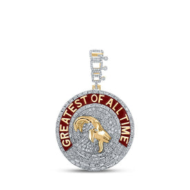 10kt Yellow Gold Men's Baguette Diamond GOAT Charm Pendant - 1-7/8 Cttw | Splendid Jewellery Top view from the 10Kt Yellow Gold Mens Baguette Diamond Goat Charm Pendant 1 7 8 Cttwpin289447 collection by Splendid Jewellery