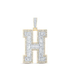 10kt Yellow Gold Mens Baguette Diamond H Initial Letter Charm Pendant 6 Cttw Top view from the 10Kt Yellow Gold Mens Baguette Diamond H Initial Letter Charm Pendant 6 Cttwpin216683 collection by Splendid Jewellery
