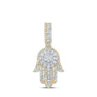 10kt Yellow Gold Baguette and Round Diamond Hamsa Charm Pendant - 1-5/8 Cttw Top view from the 10Kt Yellow Gold Mens Baguette Diamond Hamsa Charm Pendant 1 5 8 Cttwpin217036 collection by Splendid Jewellery