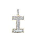 10kt Yellow Gold Baguette Diamond I Initial Charm Pendant - 2-7/8 Cttw Top view from the 10Kt Yellow Gold Mens Baguette Diamond I Initial Letter Charm Pendant 2 7 8 Cttwpin232756 collection by Splendid Jewellery