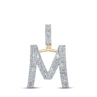 10kt Yellow Gold Men's Baguette Diamond Initial M Letter Charm Pendant - 1 Cttw Top view from the 10Kt Yellow Gold Mens Baguette Diamond Initial M Letter Charm Pendant 1 Cttwpin289880 collection by Splendid Jewellery