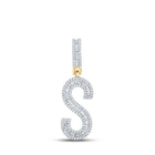 10kt Yellow Gold Baguette Diamond Initial S Letter Charm Pendant - 3/4 Cttw Top view from the 10Kt Yellow Gold Mens Baguette Diamond Initial S Letter Charm Pendant 3 4 Cttwpin289881 collection by Splendid Jewellery