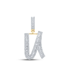 10kt Yellow Gold Men's Baguette Diamond Initial U Letter Charm Pendant - 7/8 Cttw Top view from the 10Kt Yellow Gold Mens Baguette Diamond Initial U Letter Charm Pendant 7 8 Cttwpin289889 collection by Splendid Jewellery