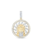 10kt Yellow Gold Baguette Diamond Jesus Medallion Circle Charm Pendant - 2-3/4 Cttw Top view from the 10Kt Yellow Gold Mens Baguette Diamond Jesus Medallion Circle Charm Pendant 2 3 4 Cttwpin216887 collection by Splendid Jewellery