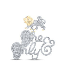 10kt Yellow Gold Mens Baguette Diamond Lion Charm Pendant - 4 Cttw Top view from the 10Kt Yellow Gold Mens Baguette Diamond Lion One And Only Charm Pendant 4 Cttwpin212792 collection by Splendid Jewellery