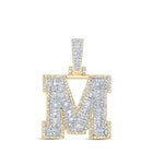 10kt Yellow Gold Men's Baguette Diamond M Initial Charm Pendant - 7/8 Cttw Top view from the 10Kt Yellow Gold Mens Baguette Diamond M Initial Letter Charm Pendant 7 8 Cttwpin216989 collection by Splendid Jewellery