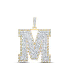 10kt Yellow Gold Men's Baguette Diamond M Initial Charm Pendant - 9 Cttw | Splendid Jewellery Top view from the 10Kt Yellow Gold Mens Baguette Diamond M Initial Letter Charm Pendant 9 Cttwpin216617 collection by Splendid Jewellery