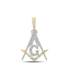 10kt Yellow Gold Baguette and Round Diamond Mason Charm Pendant - 2-1/2 Cttw Top view from the 10Kt Yellow Gold Mens Baguette Diamond Mason Charm Pendant 3 Cttwpin289453 collection by Splendid Jewellery