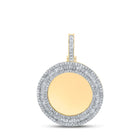 10kt Yellow Gold Baguette and Round Diamond Circle Pendant for Men - 1-1/2 Cttw Top view from the 10Kt Yellow Gold Mens Baguette Diamond Mirror Memory Circle Charm Pendant 1 3 4 Cttwpin289482 collection by Splendid Jewellery