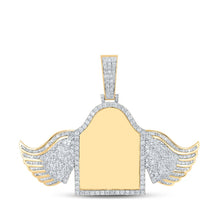 Load image into Gallery viewer, 10kt Yellow Gold Mens Baguette Diamond Mirror Wing Tomb Charm Pendant - 2 Cttw Top view from the 10Kt Yellow Gold Mens Baguette Diamond Mirror Wing Tomb Charm Pendant 2 Cttwpin289485 collection by Splendid Jewellery