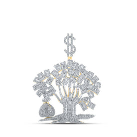 10kt Yellow Gold Baguette and Round Diamond Money Tree Pendant - 6-1/2 Cttw Top view from the 10Kt Yellow Gold Mens Baguette Diamond Money Tree Charm Pendant 6 1 2 Cttwpin210520 collection by Splendid Jewellery
