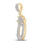 10kt Yellow Gold Baguette Diamond Number 0 Crown Charm Pendant for Men - 3/4 Cttw Side view from the 10Kt Yellow Gold Mens Baguette Diamond Number 0 Crown Charm Pendant 3 4 Cttwpin288010 collection by Splendid Jewellery