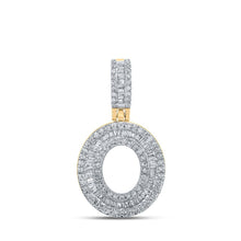 Load image into Gallery viewer, 10kt Yellow Gold Men&#39;s Baguette Diamond O Initial Letter Pendant - 1/2 Cttw | Splendid Jewellery product  Top View from Splendid Jewellery
