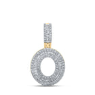 10kt Yellow Gold Men's Baguette Diamond O Initial Letter Pendant - 1/2 Cttw | Splendid Jewellery product  Top View from Splendid Jewellery