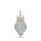 10kt Yellow Gold Men's Baguette Diamond Owl Bird Charm Pendant - 3-7/8 Cttw Top view from the 10Kt Yellow Gold Mens Baguette Diamond Owl Bird Charm Pendant 3 7 8 Cttwpin215971 collection by Splendid Jewellery