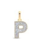 10kt Yellow Gold Men's Baguette Diamond P Initial Letter Charm Pendant - 1/2 Cttw Top view from the 10Kt Yellow Gold Mens Baguette Diamond P Initial Letter Charm Pendant 1 2 Cttwpin218363 collection by Splendid Jewellery