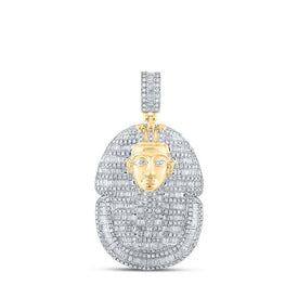 10kt Yellow Gold Mens Baguette Diamond Pharaoh Charm Pendant 2-1/4 Cttw Top view from the 10Kt Yellow Gold Mens Baguette Diamond Pharaoh Charm Pendant 2 1 4 Cttwpin217570 collection by Splendid Jewellery