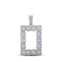 Load image into Gallery viewer, 10kt Yellow Gold Baguette and Round Diamond Rectangle Charm Pendant - 2-1/2 Cttw Top view from the 10Kt Yellow Gold Mens Baguette Diamond Rectangle Charm Pendant 2 1 2 Cttwpin289138 collection by Splendid Jewellery