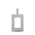 10kt Yellow Gold Baguette and Round Diamond Rectangle Charm Pendant - 2-1/2 Cttw Top view from the 10Kt Yellow Gold Mens Baguette Diamond Rectangle Charm Pendant 2 1 2 Cttwpin289138 collection by Splendid Jewellery