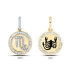 10kt Yellow Gold Scorpio Zodiac Diamond Charm Pendant - 1/2 Cttw Top view from the 10Kt Yellow Gold Mens Baguette Diamond Scorpio Sign Charm Pendant 1 2 Cttwpin289130 collection by Splendid Jewellery