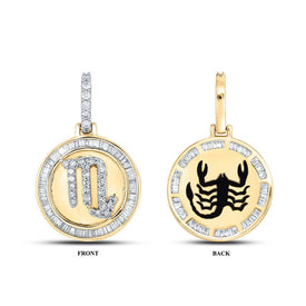 10kt Yellow Gold Scorpio Zodiac Diamond Charm Pendant - 1/2 Cttw Top view from the 10Kt Yellow Gold Mens Baguette Diamond Scorpio Sign Charm Pendant 1 2 Cttwpin289130 collection by Splendid Jewellery