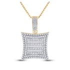 10kt Yellow Gold Baguette and Round Diamond Kite Charm Pendant - 1-1/4 Cttw Top view from the 10Kt Yellow Gold Mens Baguette Diamond Square Kite Charm Pendant 1 1 4 Cttwpin288035 collection by Splendid Jewellery