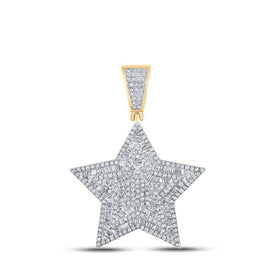 10kt Yellow Gold Men's Baguette Diamond Star Charm Pendant - 1-1/5 Cttw Top view from the 10Kt Yellow Gold Mens Baguette Diamond Star Charm Pendant 1 1 5 Cttwpin217574 collection by Splendid Jewellery