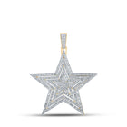 10kt Yellow Gold Baguette and Round Diamond Star Charm Pendant - 2-1/3 Cttw Top view from the 10Kt Yellow Gold Mens Baguette Diamond Star Charm Pendant 3 Cttwpin289958 collection by Splendid Jewellery