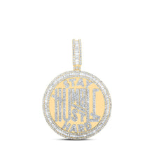 Load image into Gallery viewer, 10kt Yellow Gold Men&#39;s Baguette Diamond &quot;Stay Humble Hustle Hard&quot; Charm Pendant - 3-3/4 Cttw Top view from the 10Kt Yellow Gold Mens Baguette Diamond Stay Humble Hustle Hard Charm Pendant 3 3 4 Cttwpin219485 collection by Splendid Jewellery