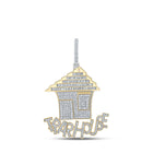 10kt Yellow Gold Men's Baguette Diamond Trap House Charm Pendant - 4-5/8 Cttw | Splendid Jewellery Top view from the 10Kt Yellow Gold Mens Baguette Diamond Trap House Charm Pendant 4 1 2 Cttwpin210506 collection by Splendid Jewellery