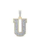 10kt Yellow Gold Men's Baguette Diamond U Initial Charm Pendant - 3 Cttw Top view from the 10Kt Yellow Gold Mens Baguette Diamond U Initial Letter Charm Pendant 3 Cttwpin232787 collection by Splendid Jewellery