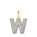 10kt Yellow Gold Men's Baguette Diamond W Initial Letter Charm Pendant - 3/4 Cttw | Splendid Jewellery Top view from the 10Kt Yellow Gold Mens Baguette Diamond W Initial Letter Charm Pendant 3 4 Cttwpin218904 collection by Splendid Jewellery