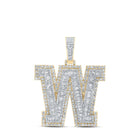 10kt Yellow Gold Men's Baguette Diamond W Initial Letter Charm Pendant - 4-5/8 Cttw Top view from the 10Kt Yellow Gold Mens Baguette Diamond W Initial Letter Charm Pendant 4 5 8 Cttwpin232784 collection by Splendid Jewellery