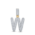 10kt Yellow Gold Men's Baguette Diamond W Initial Pendant - 5/8 Cttw product  Top View from Splendid Jewellery