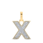 10kt Yellow Gold Men's Baguette Diamond X Initial Letter Charm Pendant 1/2 Cttw - Dazzling Elegance Top view from the 10Kt Yellow Gold Mens Baguette Diamond X Initial Letter Charm Pendant 1 2 Cttwpin218908 collection by Splendid Jewellery