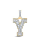 10kt Yellow Gold Baguette Diamond Y Initial Charm Pendant - 2-1/2 Cttw Top view from the 10Kt Yellow Gold Mens Baguette Diamond Y Initial Letter Charm Pendant 2 1 2 Cttwpin232781 collection by Splendid Jewellery